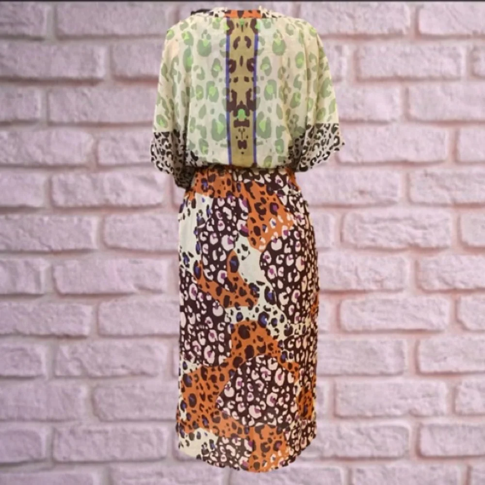 Cabi Multicolor Leopard Kimono Style Midi Dress - Picture 6 of 16